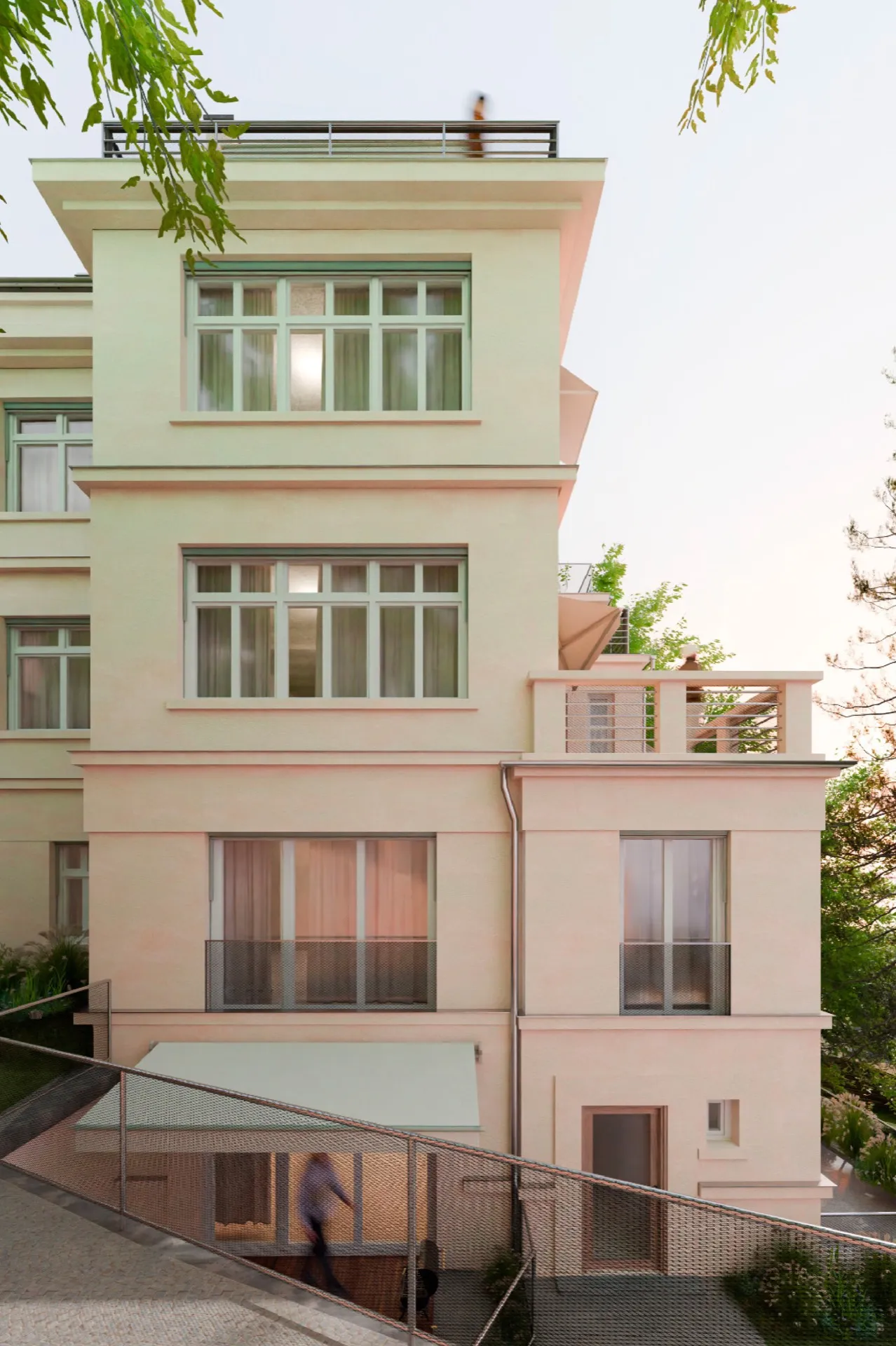 Vila Emily – exteriér, detail fasády z 20. let